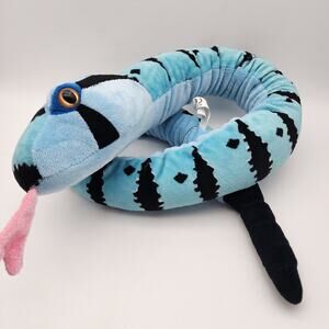 The Petting Zoo Blue Rock Rattlesnake Plush Stuffed Animal Toy 54” Rattles 2015